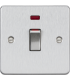 Knightsbridge 45A 1G DP Switch with neon - brushed chrome - FP81MNBC-1
