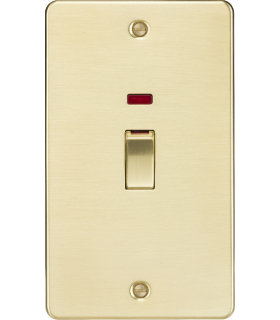 Knightsbridge 45A 2G DP Switch with neon - brushed brass - FP82MNBB-1