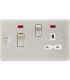 Knightsbridge 45A DP Switch and 13A switched socket with neons - pearl with white insert - FPR83MNPLW-1