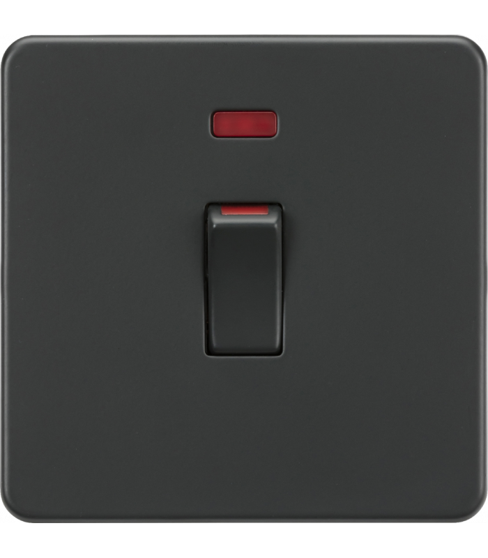 Knightsbridge 45A 1G DP switch with neon - anthracite - SF81MNAT-1
