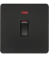 Knightsbridge 45A 1G DP switch with neon - matt black - SF81MNMBB-1