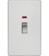 Knightsbridge 45A 2G DP switch with neon - brushed chrome - SF82MNBC-1