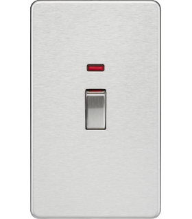 Knightsbridge 45A 2G DP switch with neon - brushed chrome - SF82MNBC-1