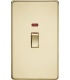 Knightsbridge 45A 2G DP switch with neon - polished brass - SF82MNPB-1