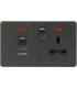 Knightsbridge 45A DP switch and 13A switched socket with neons - smoked bronze - SFR83MNSB-1
