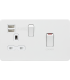 Knightsbridge 45A DP Switch and 13A switched socket with dual USB charger - matt white - SFR83UMMW-1