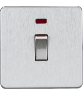 Knightsbridge 45A 1G DP switch with neon - brushed chrome - SF81MNBC-1
