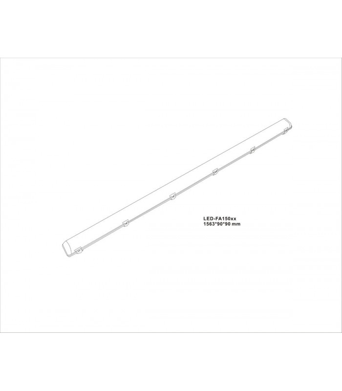Knightsbridge 230V IP65 IK08 5ft Selectable 26W/48W CCT Adjustable ST Emergency Non-Corrosive - TORCWST5-2