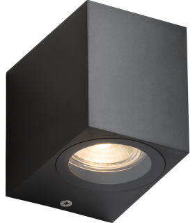 Knightsbridge ALANA - 230V IP65 GU10 Polycarbonate Single Wall light - Black - ALS1BK-1