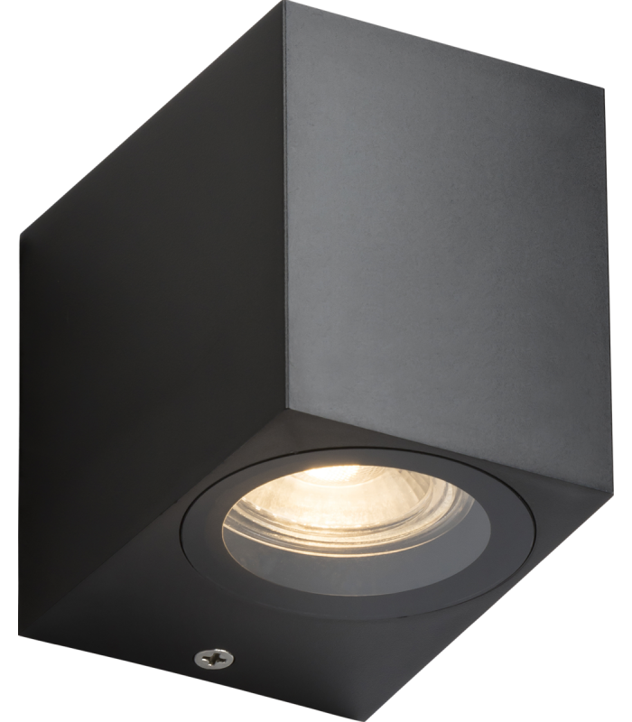 Knightsbridge ALANA - 230V IP65 GU10 Polycarbonate Single Wall light - Black - ALS1BK-1