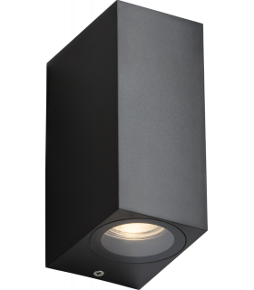 Knightsbridge ALANA - 230V IP65 GU10 Polycarbonate Up/Down Wall light - Black - ALS2BK-1