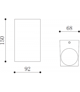 Knightsbridge ALANA - 230V IP65 GU10 Polycarbonate Up/Down Wall light - Black - ALS2BK-2