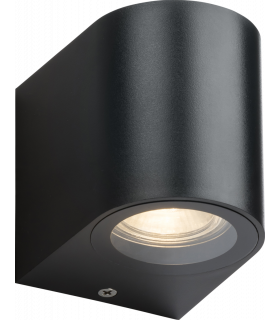 Knightsbridge ALANA - 230V IP65 GU10 Polycarbonate Single Wall light - Black - ALC1BK-1