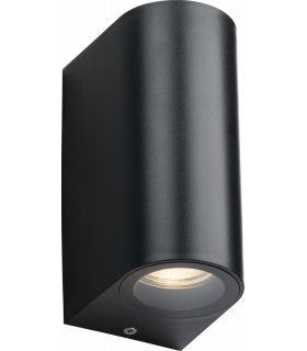 Knightsbridge ALANA - 230V IP65 GU10 Polycarbonate Up/Down Wall light - Black - ALC2BK-1