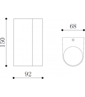 Knightsbridge ALANA - 230V IP65 GU10 Polycarbonate Up/Down Wall light - Black - ALC2BK-2