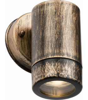 Knightsbridge EAMON - 230V IP54 GU10 Polycarbonate Single Wall light - Brushed Brass - EA1BB-1