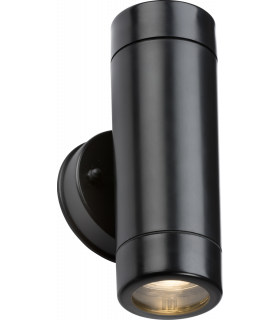 Knightsbridge EAMON - 230V IP54 GU10 Polycarbonate Up/Down Wall light - Black - EA2BK-1