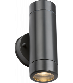 Knightsbridge EAMON - 230V IP54 GU10 Polycarbonate Up/Down Wall light - Anthracite - EA2A-1