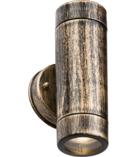 Knightsbridge EAMON - 230V IP54 GU10 Polycarbonate Up/Down Wall light - Brushed Brass - EA2BB-1