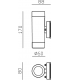 Knightsbridge EAMON - 230V IP54 GU10 Polycarbonate Up/Down Wall light - Brushed Brass - EA2BB-2