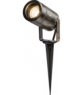 Knightsbridge EAMON - 230V IP65 GU10 Polycarbonate Spike light - Brushed Brass - EASPK1BB-1