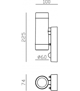 Knightsbridge EAMON - 230V IP44 GU10 Polycarbonate Up/Down wall light with PIR - Black - EAPIR2BK-2