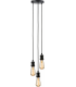 Knightsbridge CALLA - 230V E27 Vintage 3 Light Pendant - Matt Black - CALVI3PMB-1