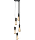 Knightsbridge CALLA - 230V E27 Vintage 5 Light Pendant - Matt Black - CALVI5PMB-1