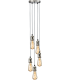 Knightsbridge CALLA - 230V E27 Vintage 5 Light Pendant - Brushed Chrome - CALVI5PBC-1