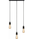 Knightsbridge CALLA - 230V E27 Vintage 3 Light Bar Pendant - Matt Black - CALVI3BMB-1