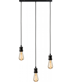 Knightsbridge CALLA - 230V E27 Vintage 3 Light Bar Pendant - Matt Black - CALVI3BMB-1