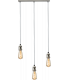 Knightsbridge CALLA - 230V E27 Vintage 3 Light Bar Pendant - Brushed Chrome - CALVI3BBC-1