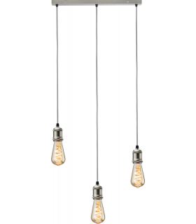 Knightsbridge CALLA - 230V E27 Vintage 3 Light Bar Pendant - Brushed Chrome - CALVI3BBC-1