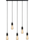 Knightsbridge CALLA - 230V E27 Vintage 5 Light Bar Pendant - Matt Black - CALVI5BMB-1
