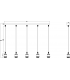 Knightsbridge CALLA - 230V E27 Vintage 5 Light Bar Pendant - Matt Black - CALVI5BMB-2