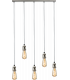 Knightsbridge CALLA - 230V E27 Vintage 5 Light Bar Pendant - Brushed Chrome - CALVI5BBC-1