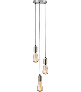 Knightsbridge CALLA - 230V E27 Contemporary 3 Light Pendant - Brushed Chrome - CALCO3PBC-1