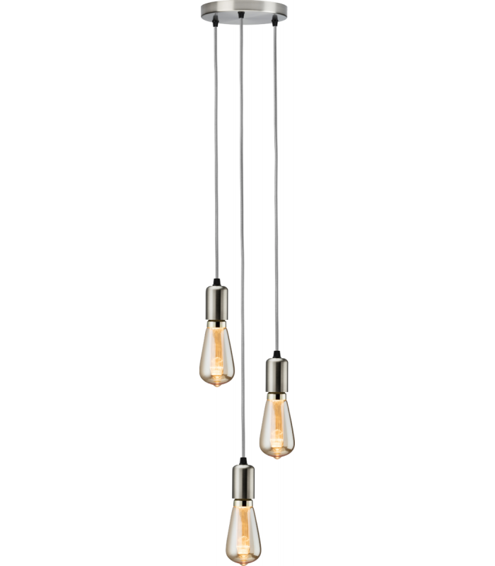 Knightsbridge CALLA - 230V E27 Contemporary 3 Light Pendant - Brushed Chrome - CALCO3PBC-1