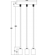 Knightsbridge CALLA - 230V E27 Contemporary 3 Light Pendant - Brushed Chrome - CALCO3PBC-2