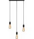 Knightsbridge CALLA - 230V E27 Contemporary 3 Light Bar Pendant - Matt Black - CALCO3BMB-1