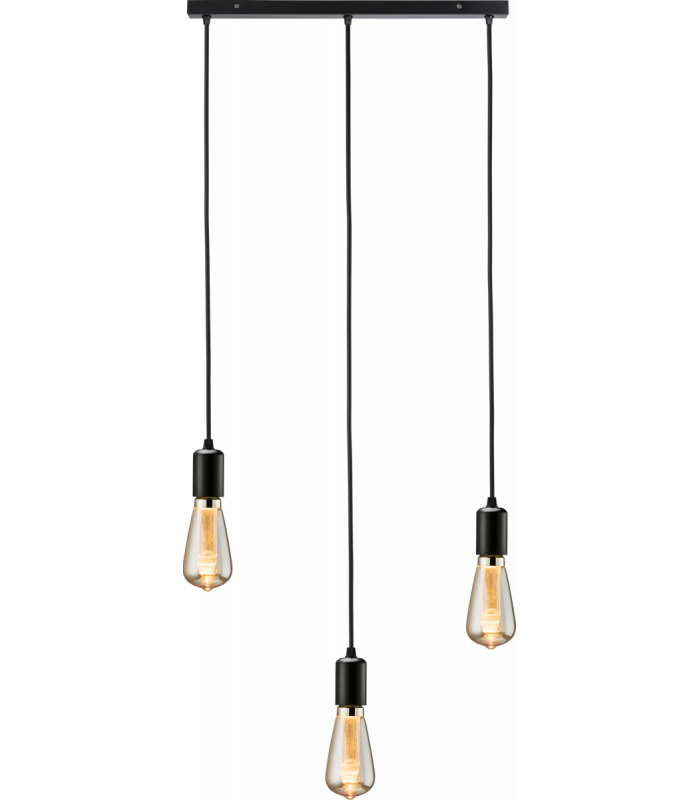 Knightsbridge CALLA - 230V E27 Contemporary 3 Light Bar Pendant - Matt Black - CALCO3BMB-1