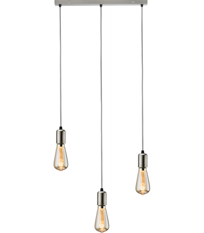 Knightsbridge CALLA - 230V E27 Contemporary 3 Light Bar Pendant - Brushed Chrome - CALCO3BBC-1