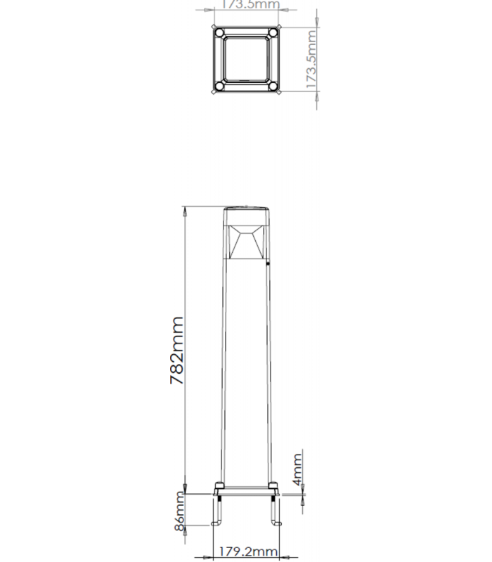 Knightsbridge 230V IP65 10W LED Polycarbonate Moulded Bollard - CCT Adjustable - BLP10CCT-2