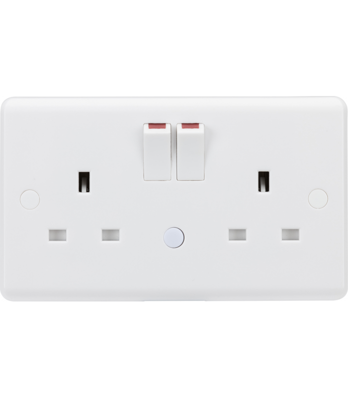 Knightsbridge 13A 2G DP switched socket with night light function - CU9NL-1
