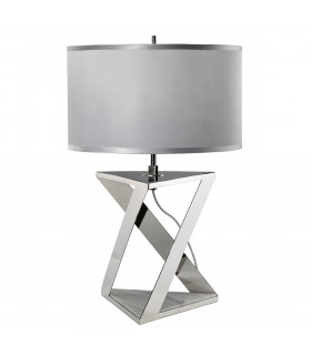 Aegeus 1 Light Table Lamp White Polished Nickel E27-1