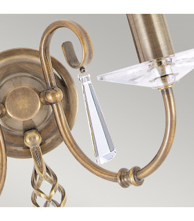 Aegean 2 Light Indoor Candle Wall Light Aged Brass E14-2