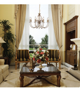 Aegean 8 Light Chandelier Aged Brass Finish E14-2