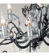 Amarilli 10 Light Chandelier Black Silver Floral Leaves Design  E14-3