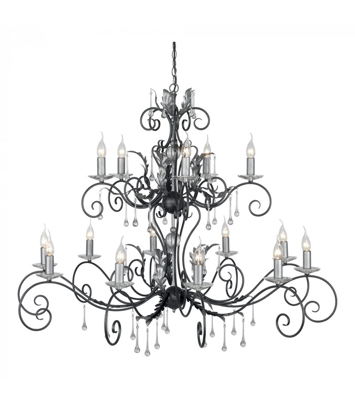 Amarilli 15 Light Candle Pendant Black Silver-1