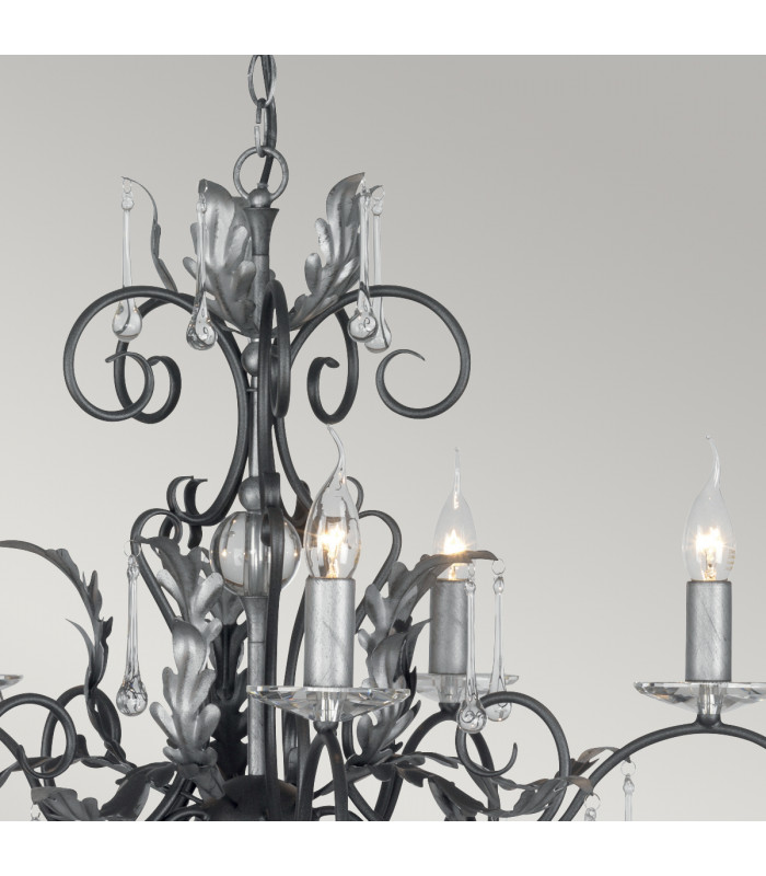 Amarilli 15 Light Candle Pendant Black Silver-2